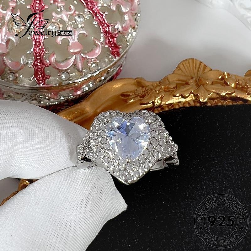 Jewelrypalace Asli Moissanite Simple Wanita925 Cincin Perak Berlian R265