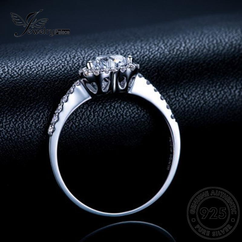 Jewelrypalace Cincin Perak925 Wanita Fashion Asli Love Moissanite Berlian R419