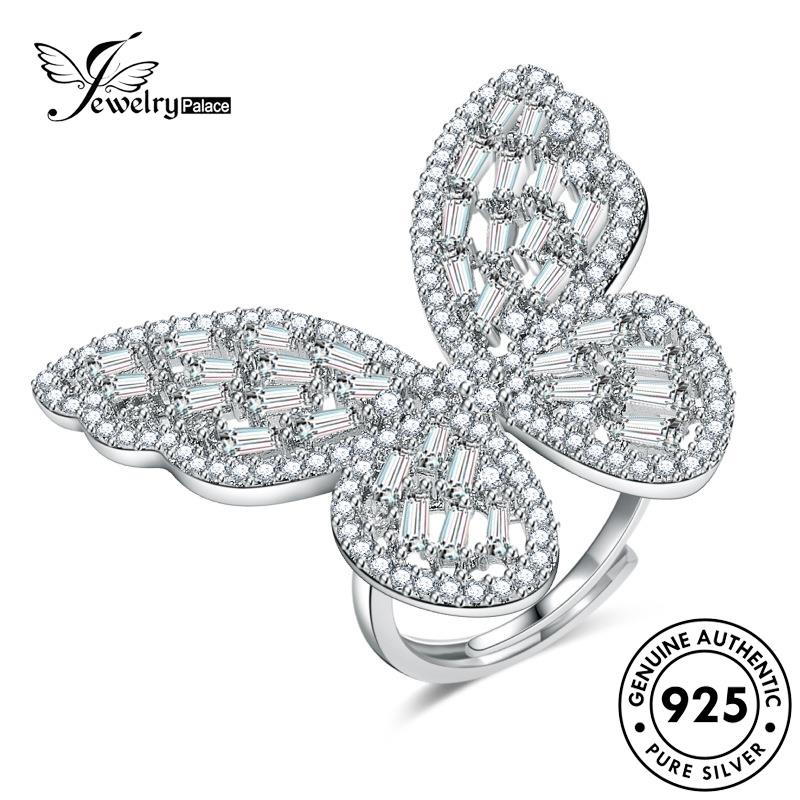 Tempat Perhiasan Wanita Kreatif Perak925 Moissanite Kupu-Kupu Berlian Rings Asli R291