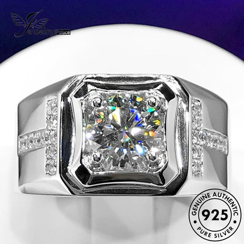 Jewelrypalace Cincin Huruf Fashion Asli T Pria Moissanite Perak925 Berlian R519