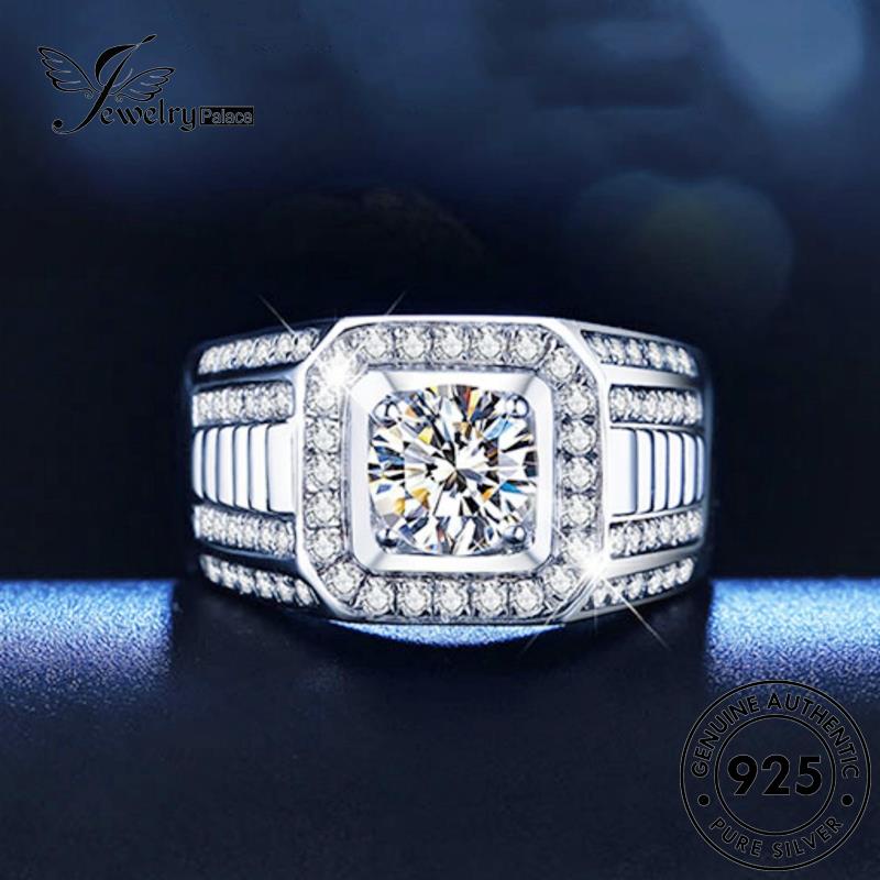 Perhiasantempat Berlian Moissanite Cakar Asli Mendominasi Empat Cincin Perak Wanita Emas925 R460