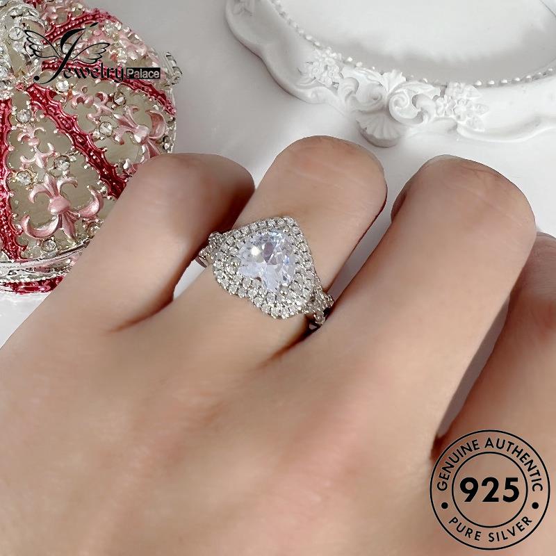 Jewelrypalace Mewah Berlian925 Moissanite Cincin Wanita Perak Love Asli R546