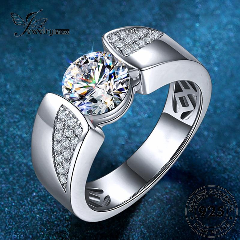 Jewelrypalace Perak Asli Wanita Temperamen Moissanite925Cincin Berlian R548