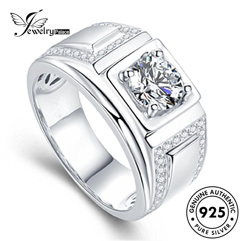 Jewelrypalace Asli Fashion Pria 925cincin Perak Moissanite Berlian R592