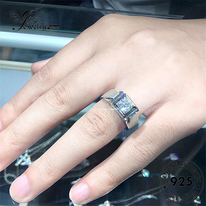 Jewelrypalace Moissanite Kepribadian Berlian Cincin Perak Asli925 Pria R601