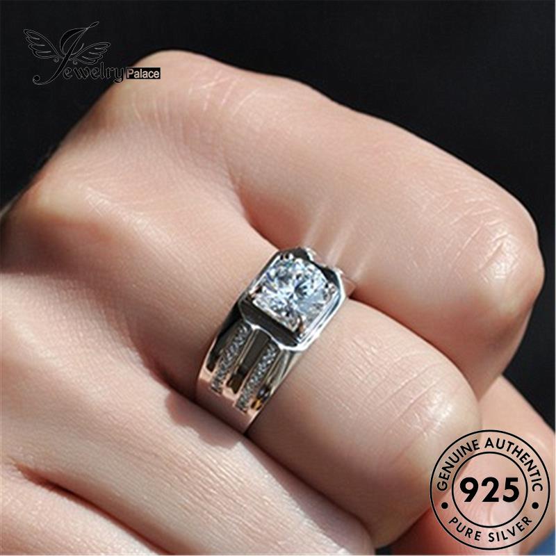 Jewelrypalace Cincin Pria Fashion925 Perak Asli Berlian Moissanite R741