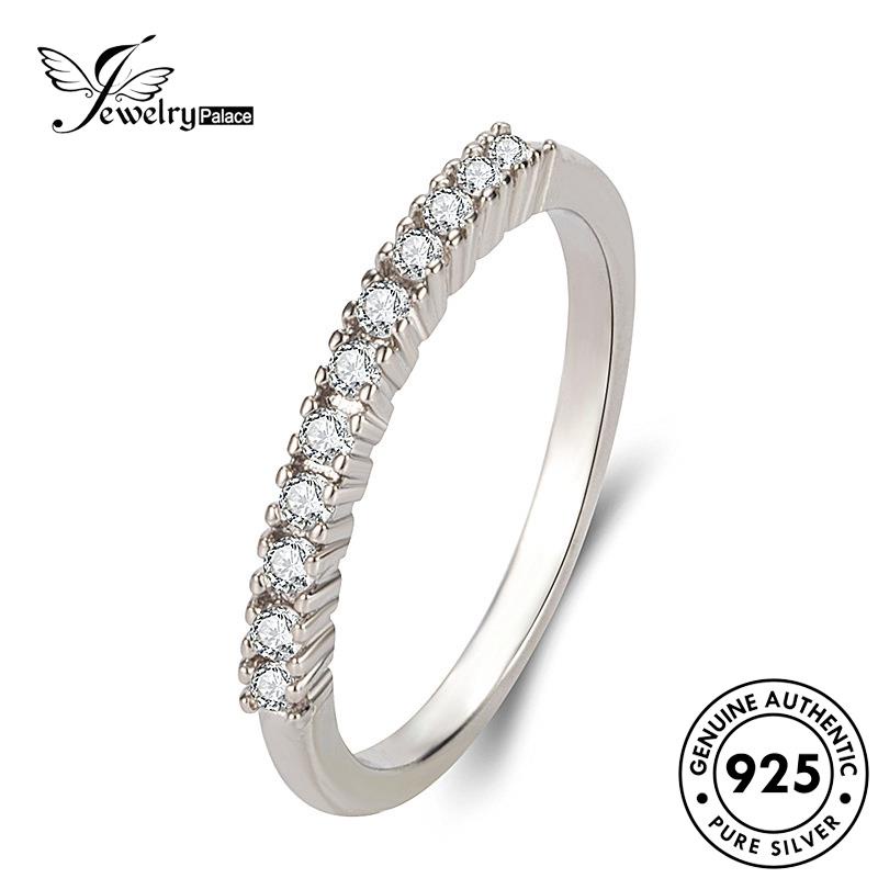 Jewelrypalace Individu Perak925 Baris Emas Berlian Wanita Cincin Moissanite Asli R632