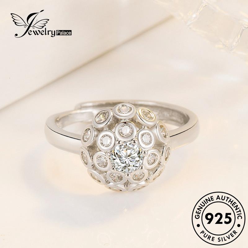 Jewelrypalace Berlian Mawar Moissanite Asli Kreatif925Wanita Cincin Perak R933