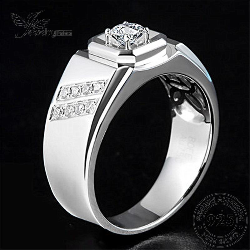 Perhiasantempat Cincin Moissanite Pria Mendominasi Asli Berlian Perak925 R1149