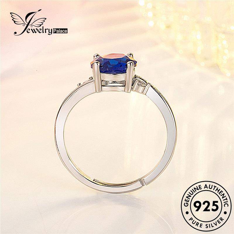 Jewelrypalace Cincin Wanita Perak Fashion Asli Sapphire Oval925 R1230