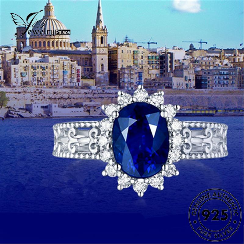 Jewelrypalace Cincin Oval Asli Safir925 Wanita Perak Creative R1607