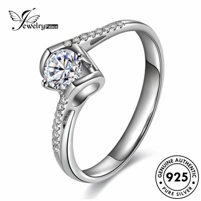 Jewelrypalace Cincin Simple Pria Moissanite Berlian Perak925 Asli R1635