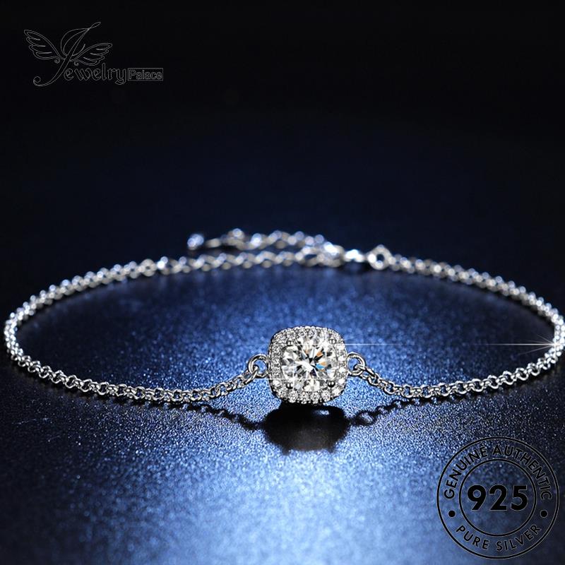 Jewelrypalace Klasik Asli Berlian Perak Moissanite 925gelang Kotak Wanita B11