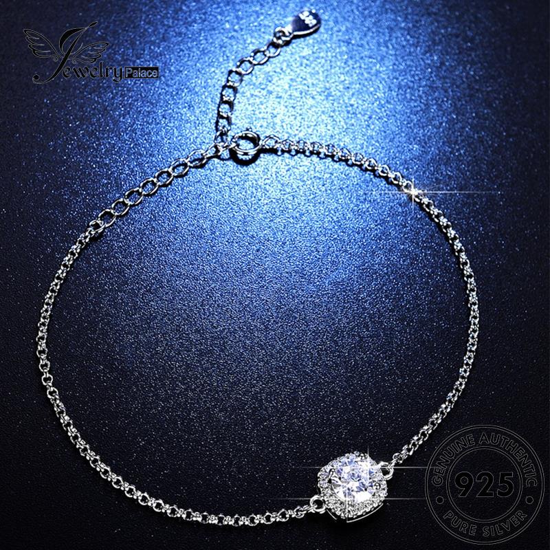 Jewelrypalace Klasik Asli Berlian Perak Moissanite 925gelang Kotak Wanita B11