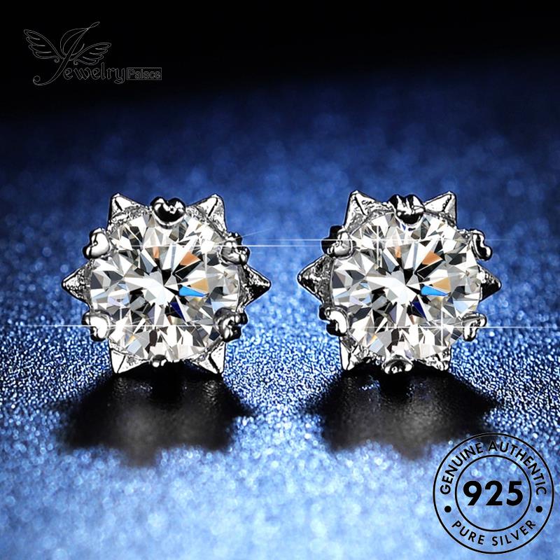 Jewelrypalace Snowflake Wanita Asli Perak Berlian Moissanite Anting925 Stud E13