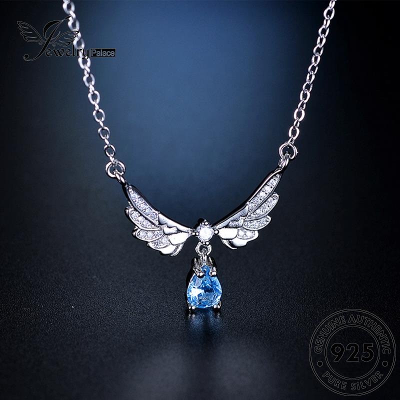 Jewelrypalace Asli925 Perak Safir Sayap Kalung Kreatif Wanita Malaikat N2