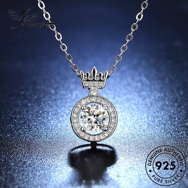 Jewelrypalace Original Mahkota Moissanite Wanita Kalung925 Berlian Perak Indah N63