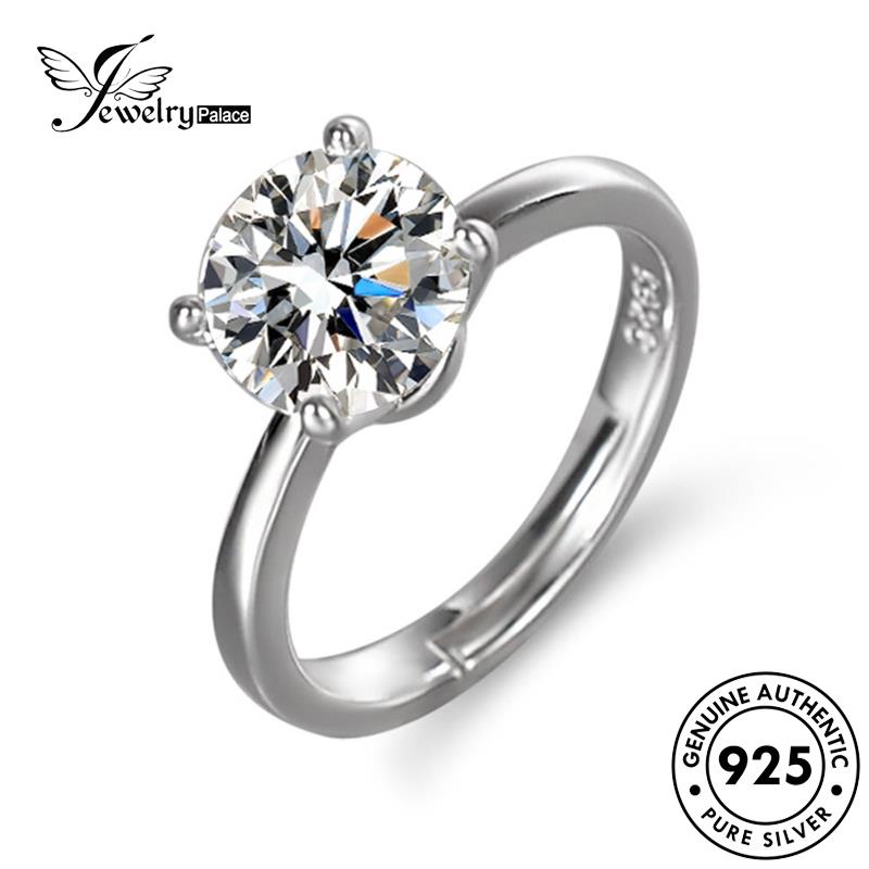 Jewelrypalace Kepribadian Asli Berlian925 Wanita Cincin Moissanite Cakar Perak Empat R125