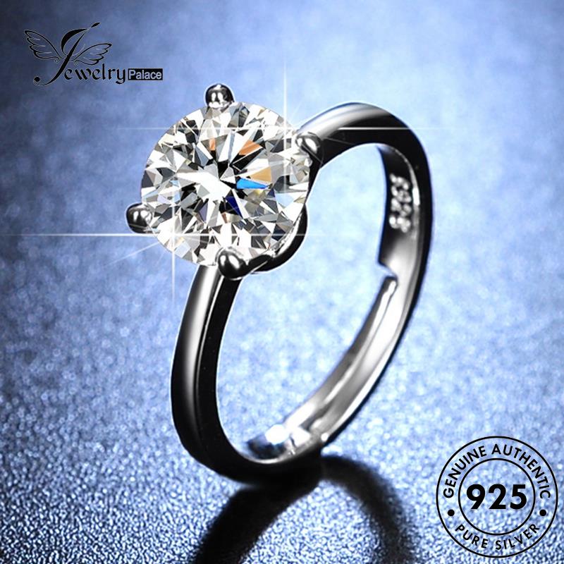 Jewelrypalace Kepribadian Asli Berlian925 Wanita Cincin Moissanite Cakar Perak Empat R125