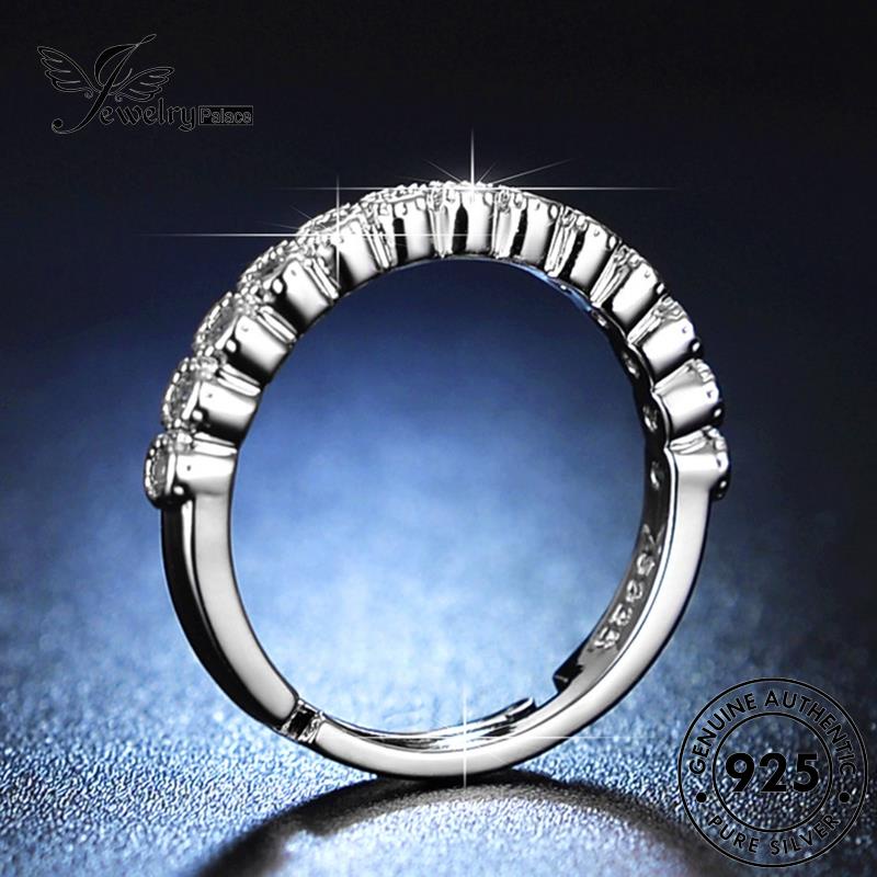 Jewelrypalace 925 Wanita Moissanite Perak Berlian Simple Bulan Asli Rings R136