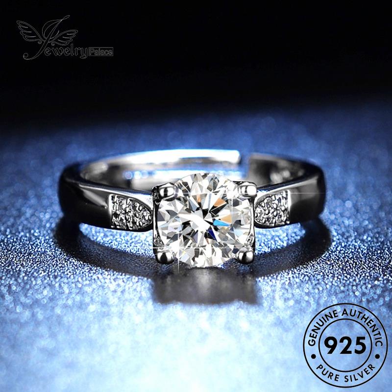 Jewelrypalace Asli Banteng Cincin925 Wanita Moissanite Berlian Perak Kepribadian Kepala R172