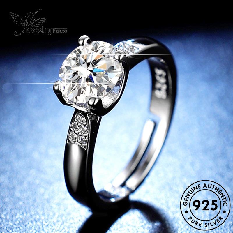 Jewelrypalace Asli Banteng Cincin925 Wanita Moissanite Berlian Perak Kepribadian Kepala R172