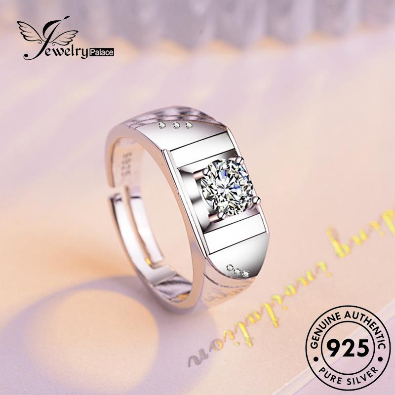 Jewelrypalace 925cincin Pria Asli Berlian Silver Fashion Moissanite R379
