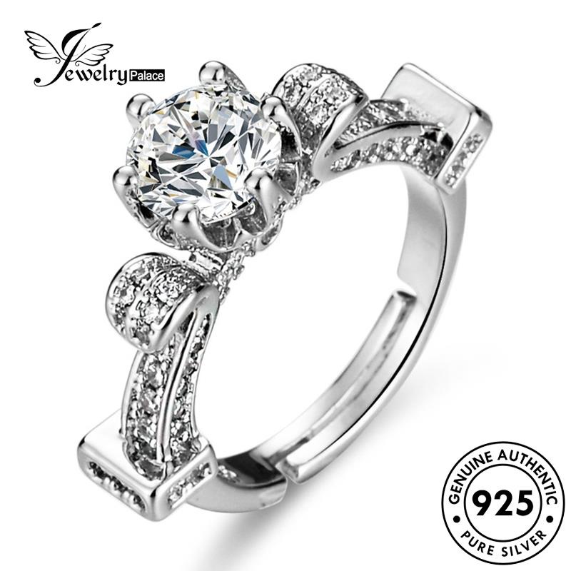 Jewelrypalace Fashion Wanita Moissanite Berlian925 Perak Asli Cincin Bunga R151