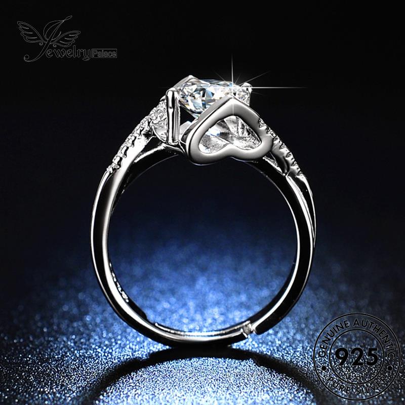 Jewelrypalace Angel Perak Temperamen925 Cincin Kiss Moissanite Asli Wanita Berlian R402