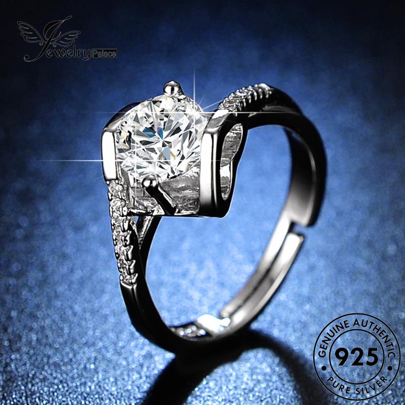 Jewelrypalace Angel Perak Temperamen925 Cincin Kiss Moissanite Asli Wanita Berlian R402