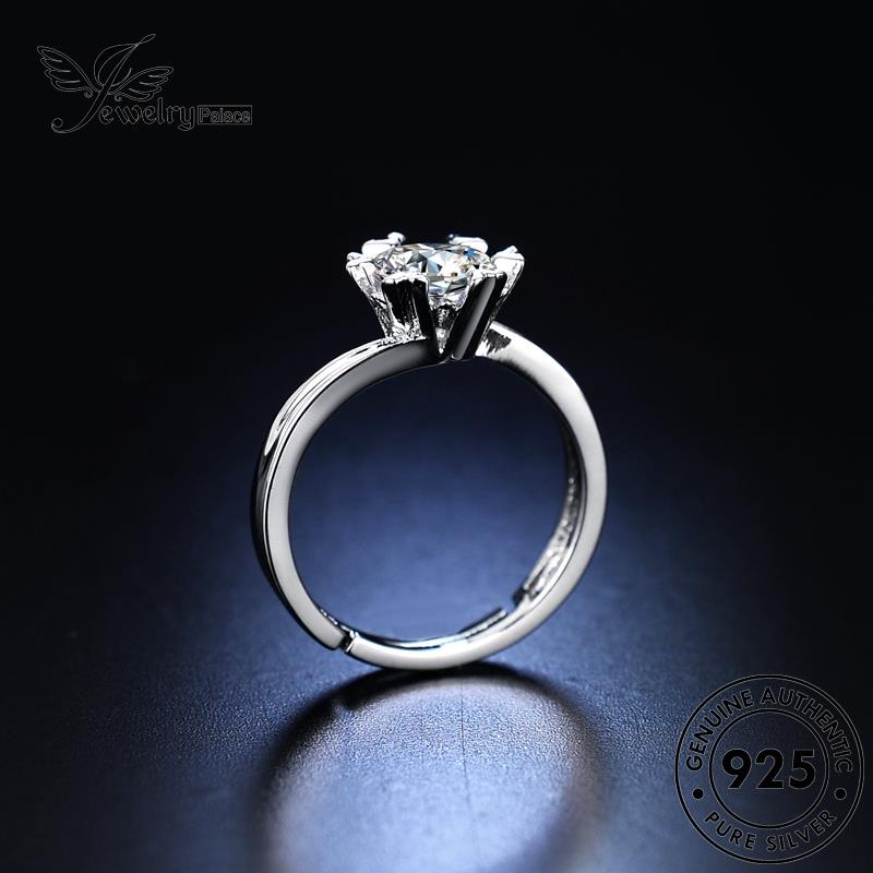 Jewelrypalace 925asli Cincin Moissanite Wanita Perak Berlian Hati Fashion R405