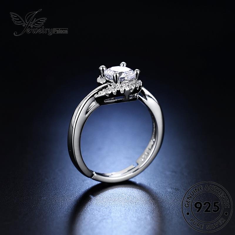 Jewelrypalace Cincin Bulat Berlian Kepribadian Perak Asli925 Moissanite Wanita R430