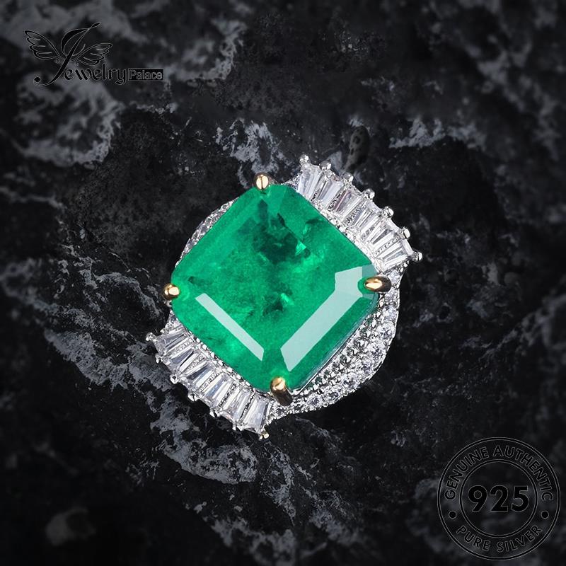 JEWELRYPALACE Silver Kawin Cincin korea Perhiasan Sterling Murni Aksesori Wanita Nikah Silver Asli 925 Perak Original Emerald R2581