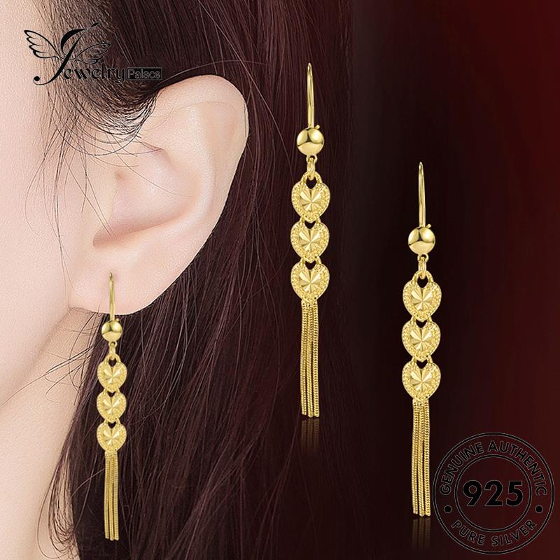 Jewelrypalace Anting Perak Wanita Peach Hoop Emas Asli925 E747