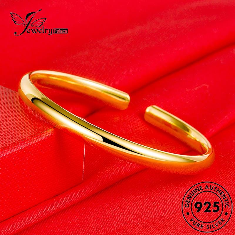 Jewelrypalace Perak Asli Glossy925 Gelang Simple Wanita Gold B677