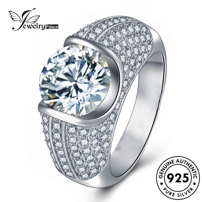 Jewelrypalace Moissanite925 Berlian Mewah Wanita Cincin Asli Silver Gold R1702