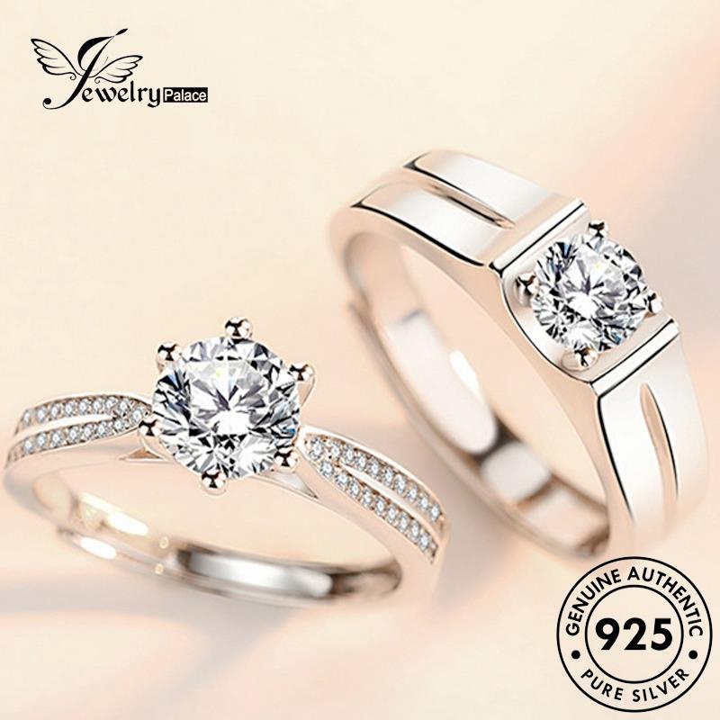 Jewelrypalace Cakar Asli Enam Berlian925 Moissanite Perak Cincin Temperamen Pasangan R1705