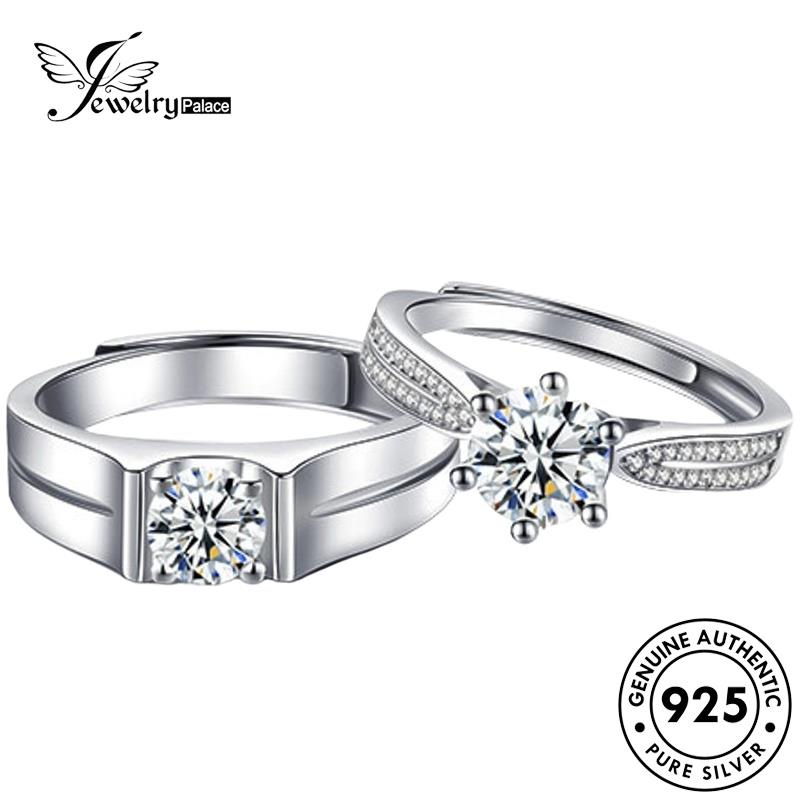 Jewelrypalace Cakar Asli Enam Berlian925 Moissanite Perak Cincin Temperamen Pasangan R1705