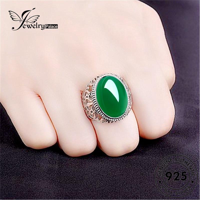 Perhiasantempat Mendominasi Wanita925 Cincin Perak Emerald Original R1712