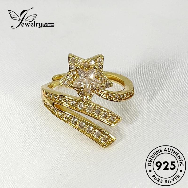 Jewelrypalace Astral Wanita925 Cincin Berlian Moissanite Perak Emas Asli R1779