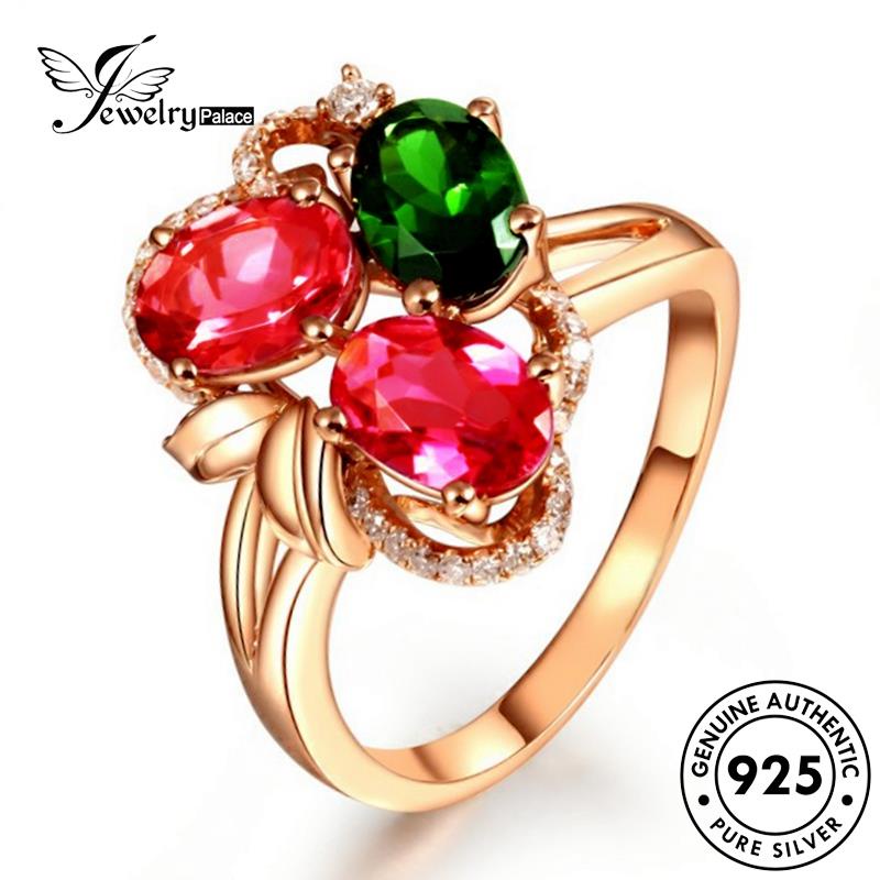 Jewelrypalace Flowers Emas925 Cincin Wanita Asli The Ruby Silver R1793