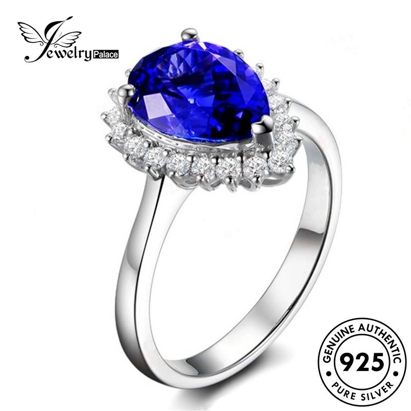 Jewelrypalace Cincin Bentuk Perak Asli Pir925 Wanita Safir R1768