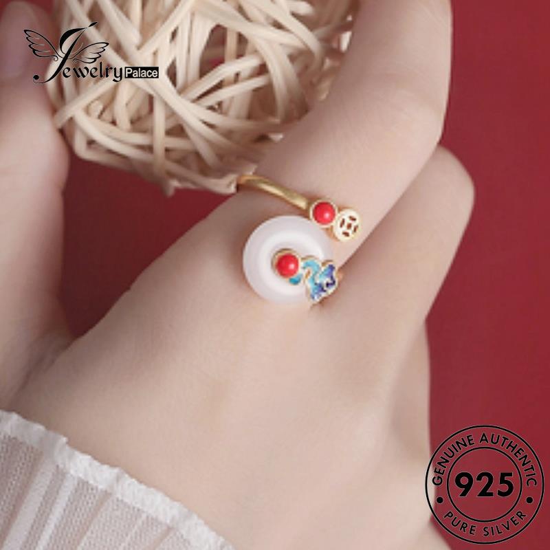 Jewelrypalace Giok925Pengadilan Emas Asli Cincin Wanita Style Perak R1802