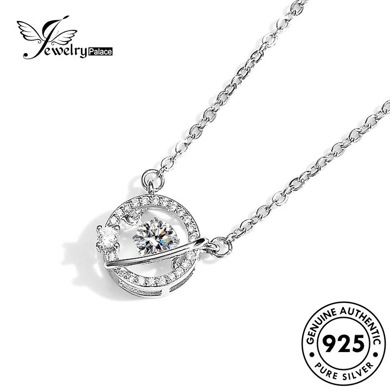 Jewelrypalace925 Fashion Berlian Perak Asli Kalung Wanita Moissanite N120