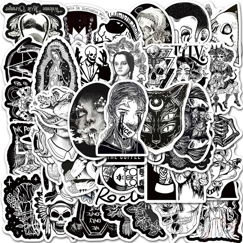 

Gothic Queen - Series 03 Punk Art Stikers 50Pcs/Set DIY Luggage Laptop Skateboard Decals Doodle Stikers JDM