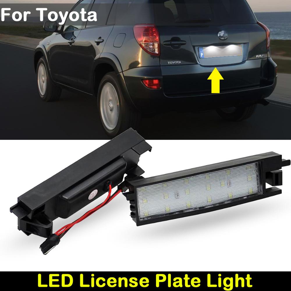 Lampu Plat Nomor LED Belakang Mobil Putih Lampu Plat Nomor Untuk Toyota RAV4 Aygo Auris II Yaris I IQ VITZ Corolla Scion iM