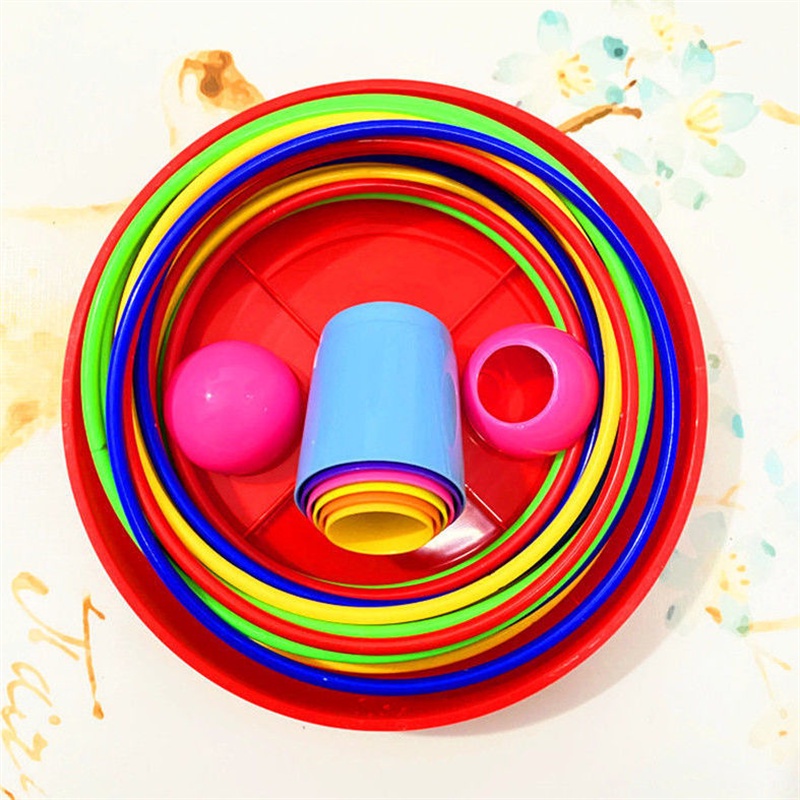 Anak-anak Outdoor FunToy Sports Circle Ferrule Tumpuk Layers Game Orang Tua-Anak Interaktif Ferrule Throwing Game Kids