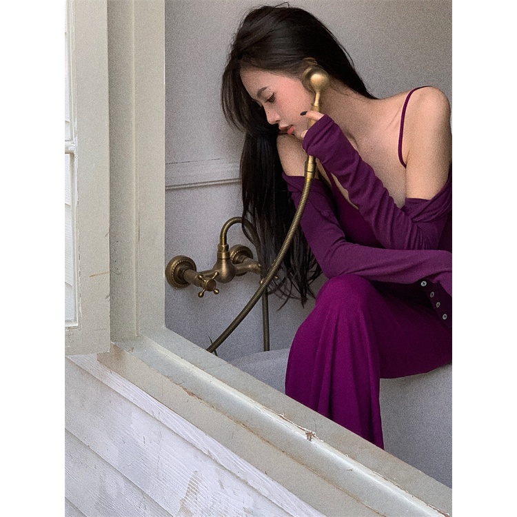 □₪✕#COD Suhao Spice Girl Pinggang Tali Ikat Gaun Wanita Musim Panas Eropa dan Amerika Seksi Ibu Tiri Rok Menampilkan Ransel Pinggul Fishtail Rok Panjang rok