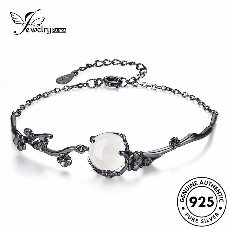 Jewelrypalace Peach925 Wanita Perak Asli Giok Blossom Gelang Sastra B65