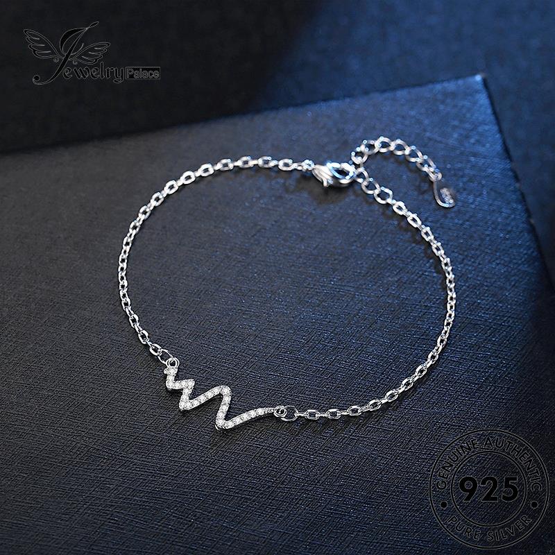 Jewelrypalace Gelang Berlian Kreatif Moissanite Elektrogram925 Wanita Love Perak Asli B67